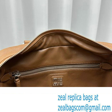 Miu Miu leather Pocket Tote bag 5628 Brown 2024