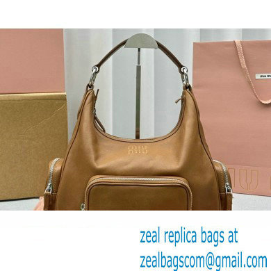Miu Miu leather Pocket Tote bag 5677 Brown 2024 - Click Image to Close