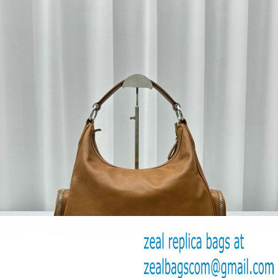 Miu Miu leather Pocket Tote bag 5677 Brown 2024 - Click Image to Close