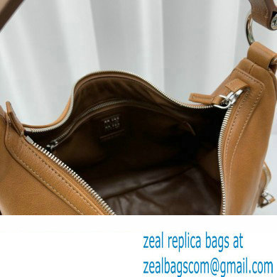 Miu Miu leather Pocket Tote bag 5677 Brown 2024
