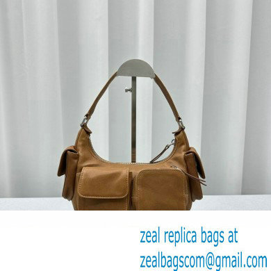 Miu Miu leather Pocket bag 5BC146 Brown 2024