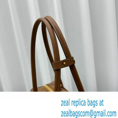 Miu Miu leather patchwork bag 5BB117 Cognac 2024