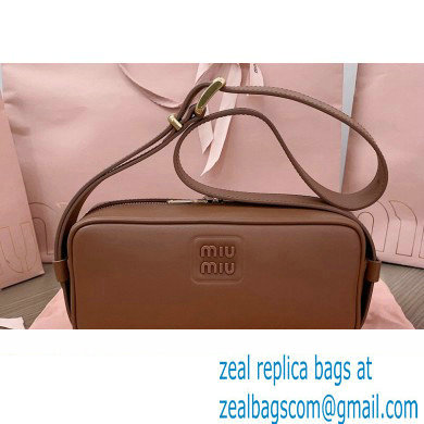Miu Miu leather shoulder bag 5BC158 Brown - Click Image to Close