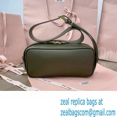 Miu Miu leather shoulder bag 5BC158 Green - Click Image to Close