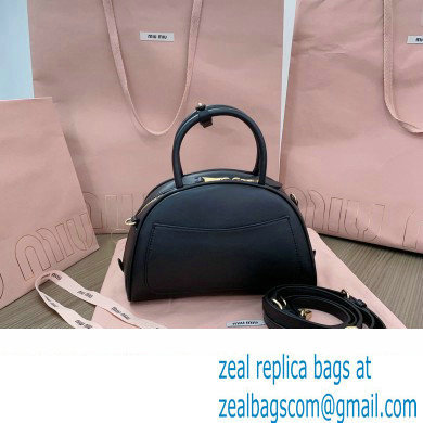 Miu Miu leather top-handle bag 5BB157 Black - Click Image to Close