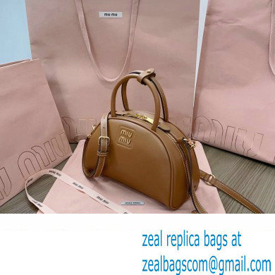 Miu Miu leather top-handle bag 5BB157 Brown