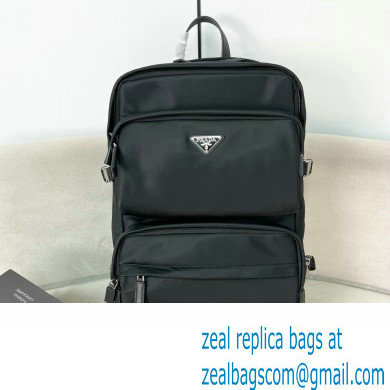 PRADA Re-Nylon and Saffiano leather backpack black 2VZ101 2023 - Click Image to Close