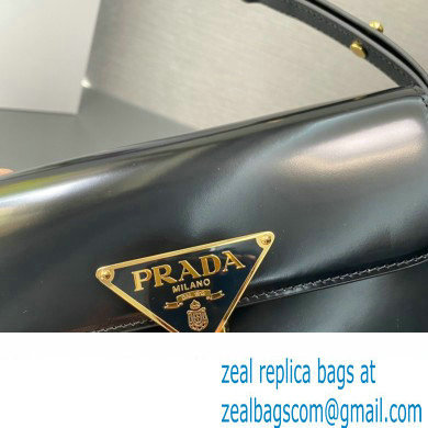 Prada Brushed leather shoulder bag 1BD339 Black 2024