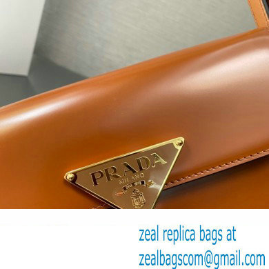 Prada Brushed leather shoulder bag 1BD339 Brown 2024