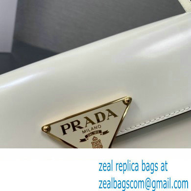 Prada Brushed leather shoulder bag 1BD339 White 2024