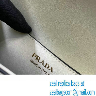 Prada Brushed leather shoulder bag 1BD339 White 2024 - Click Image to Close