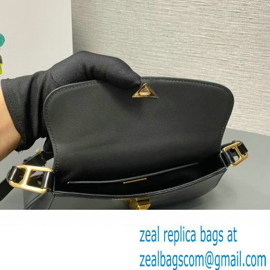 Prada Brushed leather shoulder bag 1BD345 Black 2024