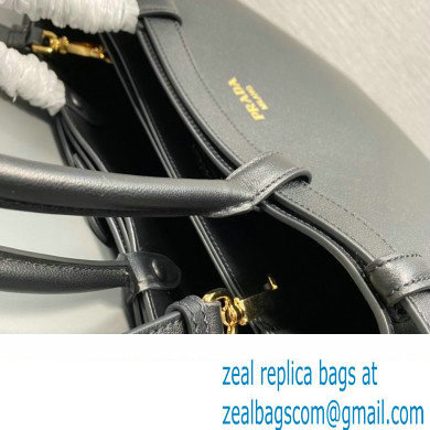 Prada Buckle medium leather handbag with double belt 1BA417 Black 2024