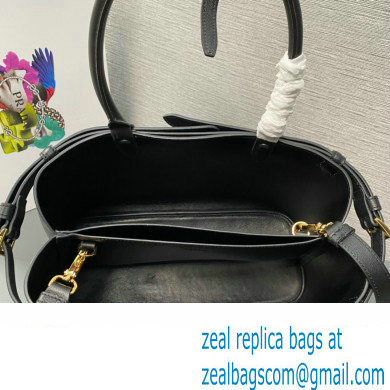 Prada Buckle medium leather handbag with double belt 1BA417 Black 2024