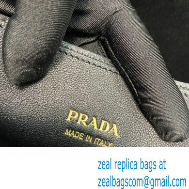 Prada Buckle medium leather handbag with double belt 1BA417 Black 2024