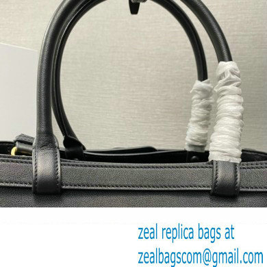 Prada Buckle medium leather handbag with double belt 1BA417 Black 2024 - Click Image to Close