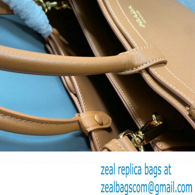 Prada Buckle medium leather handbag with double belt 1BA417 Brown 2024