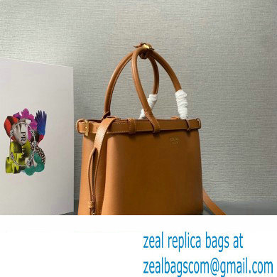 Prada Buckle medium leather handbag with double belt 1BA417 Brown 2024 - Click Image to Close