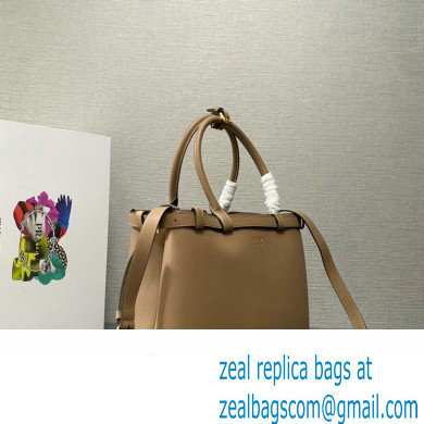 Prada Buckle medium leather handbag with double belt 1BA417 Camel 2024 - Click Image to Close