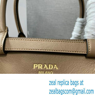 Prada Buckle medium leather handbag with double belt 1BA417 Camel 2024