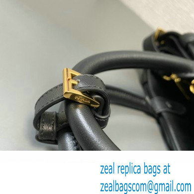 Prada Buckle small leather handbag with double belt 1BA418 Black 2024 - Click Image to Close