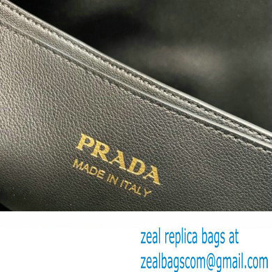 Prada Buckle small leather handbag with double belt 1BA418 Black 2024