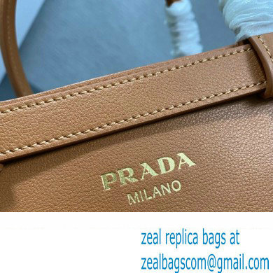 Prada Buckle small leather handbag with double belt 1BA418 Brown 2024