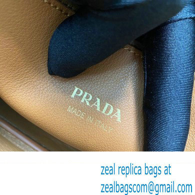 Prada Buckle small leather handbag with double belt 1BA418 Brown 2024