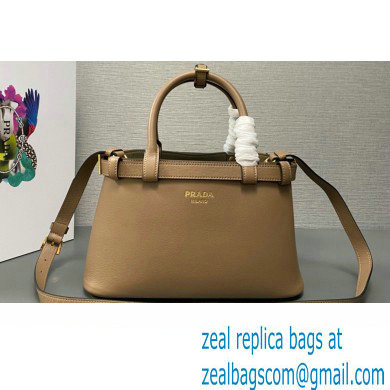 Prada Buckle small leather handbag with double belt 1BA418 Camel 2024 - Click Image to Close