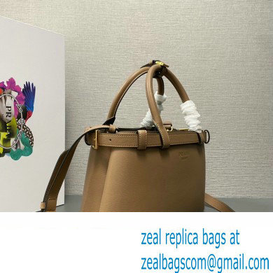 Prada Buckle small leather handbag with double belt 1BA418 Camel 2024