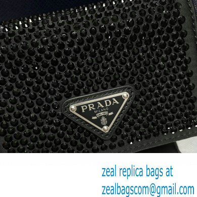 Prada Cardholder with shoulder strap and crystals Bag 1MR024 Black 2024