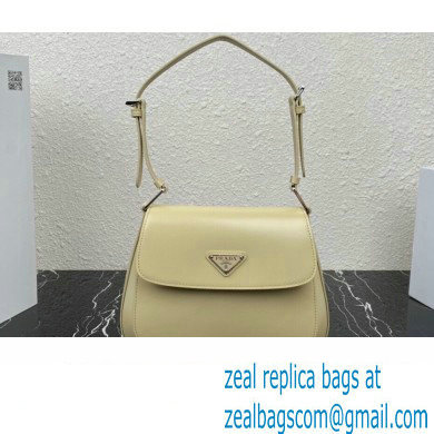Prada Cleo brushed leather shoulder bag with flap 1BD316 Beige 2023