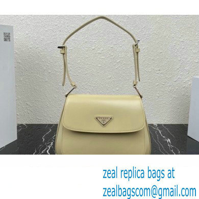 Prada Cleo brushed leather shoulder bag with flap 1BD316 Beige 2023 - Click Image to Close