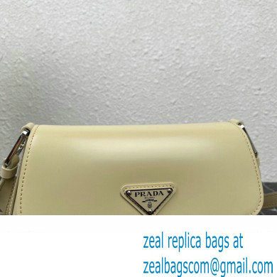 Prada Cleo brushed leather shoulder bag with flap 1BD316 Beige 2023