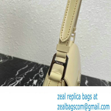 Prada Cleo brushed leather shoulder bag with flap 1BD316 Beige 2023 - Click Image to Close