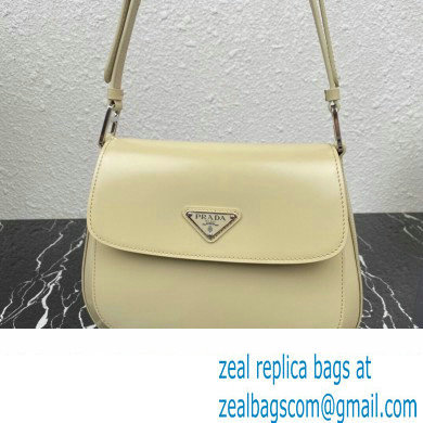 Prada Cleo brushed leather shoulder bag with flap 1BD316 Beige 2023 - Click Image to Close