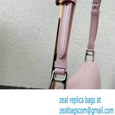 Prada Cleo brushed leather shoulder bag with flap 1BD316 Pink 2023 - Click Image to Close