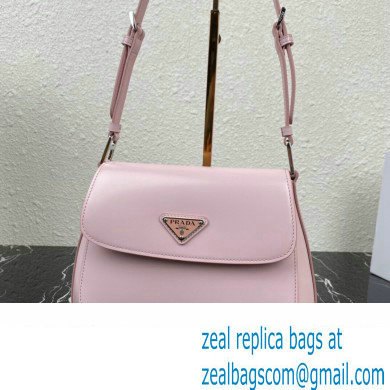 Prada Cleo brushed leather shoulder bag with flap 1BD316 Pink 2023