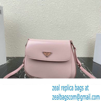 Prada Cleo brushed leather shoulder bag with flap 1BD316 Pink 2023