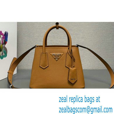 Prada Double leather mini bag 1BG443 Brown 2024 - Click Image to Close