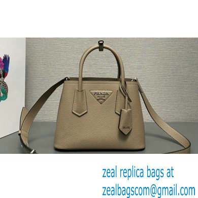 Prada Double leather mini bag 1BG443 Gray 2024