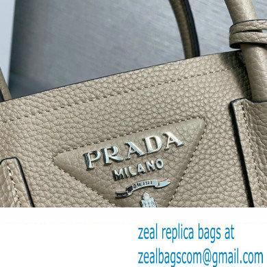 Prada Double leather mini bag 1BG443 Gray 2024 - Click Image to Close