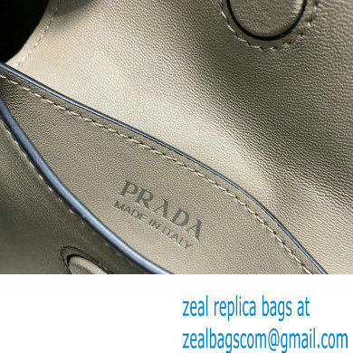 Prada Double leather mini bag 1BG443 Gray 2024 - Click Image to Close