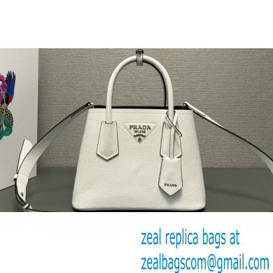 Prada Double leather mini bag 1BG443 White 2024 - Click Image to Close