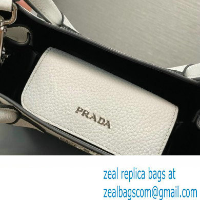Prada Double leather mini bag 1BG443 White 2024 - Click Image to Close