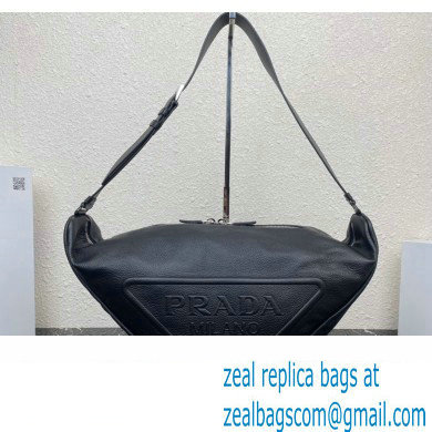 Prada Large leather Triangle bag 2VY007 Black 2023 - Click Image to Close