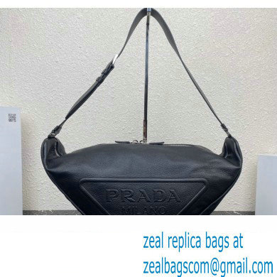 Prada Large leather Triangle bag 2VY007 Black 2023