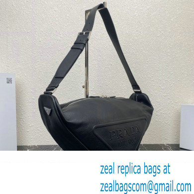 Prada Large leather Triangle bag 2VY007 Black 2023