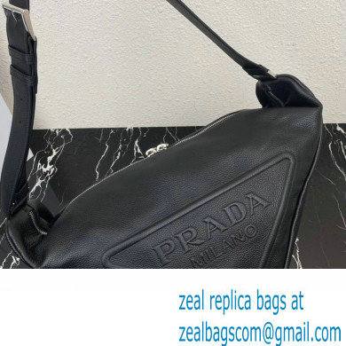 Prada Large leather Triangle bag 2VY007 Black 2023