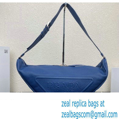 Prada Large leather Triangle bag 2VY007 Blue 2023